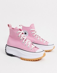 Розовые высокие кроссовки Converse-Розовый
