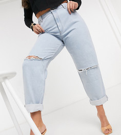 Свободные джинсы в винтажном стиле с завышенной талией ASOS DESIGN Curve-Синий