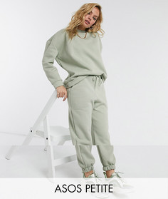Спортивный костюм из oversize-свитшота и oversize-джоггеров шалфейно-зеленого цвета ASOS DESIGN Petite-Зеленый