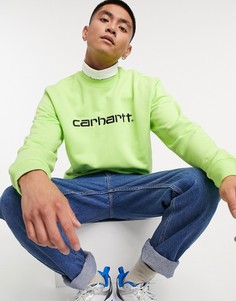 Черно-лаймовый свитер с логотипом Carhartt WIP-Зеленый