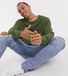 Темно-зеленый фактурный джемпер в стиле oversized ASOS DESIGN Tall