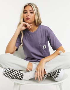 Фиолетовая футболка с короткими рукавами и карманом Carhartt WIP-Фиолетовый