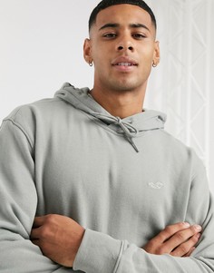 Худи оливкового цвета с логотипом Hollister-Зеленый