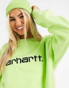 Черно-лаймовый свитер с логотипом Carhartt WIP-Зеленый