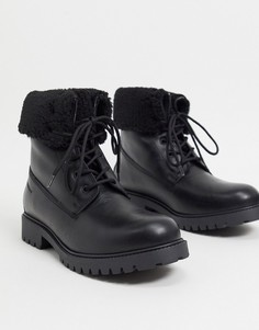 Черные кожаные ботинки с подкладкой из искусственного меха ALDO-Черный