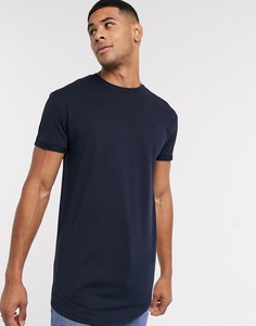 Длинная футболка Selected Homme-Темно-синий