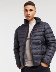 Черный пуховик из переработанного нейлона с логотипом Polo Ralph Lauren