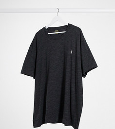 Черная меланжевая футболка с логотипом Polo Ralph Lauren Big & Tall-Черный