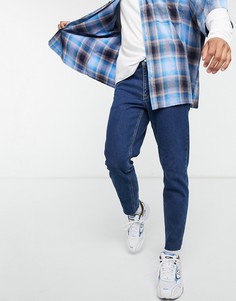 Синие джинсы с необработанными краями ASOS DESIGN-Синий