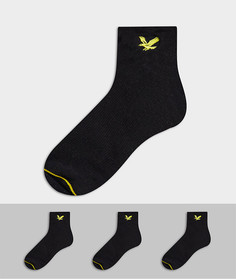 Набор из 3 пар черных спортивных носков Lyle & Scott-Черный