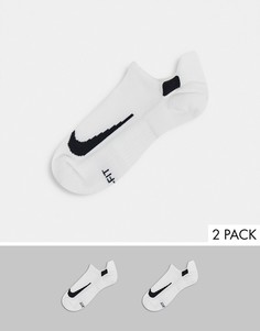 2 пары белых носков Nike Running-Белый