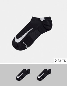 Набор из 2 пар черных невидимых носков Nike Running-Черный