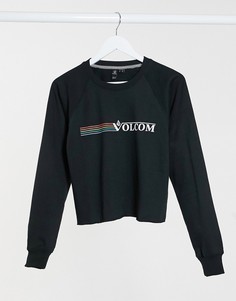 Черный джемпер с круглым вырезом и логотипом Volcom