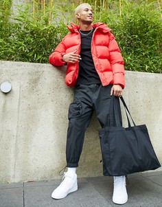 Черная парусиновая сумка-тоут в стиле oversized ASOS DESIGN-Черный