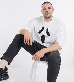 Oversized-футболка на Хэллоуин с принтом привидения ASOS DESIGN Plus-Серый