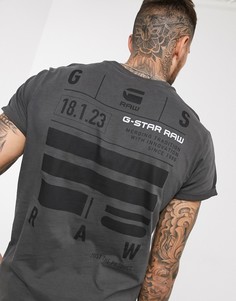 Серая футболка с логотипом G-Star Lash на кармане-Серый