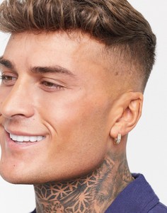 Золотистые серьги-кольца с кристаллами Swarovski от ASOS DESIGN, 12 мм-Золотой