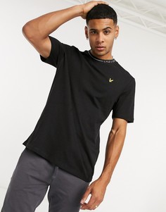 Черная футболка с окантовкой и логотипом Lyle & Scott-Черный