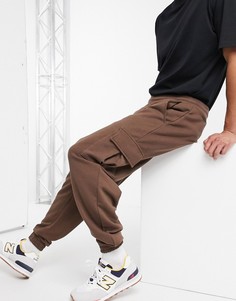 Коричневые oversize-джоггеры с карманами карго ASOS DESIGN-Зеленый