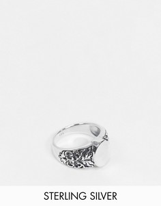 Серебряное кольцо-печатка ASOS DESIGN-Серебряный