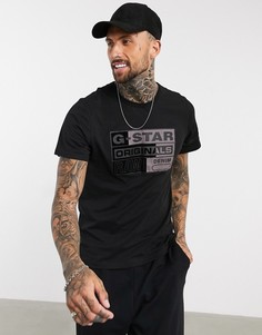 Черная футболка с логотипом G-Star Originals-Черный