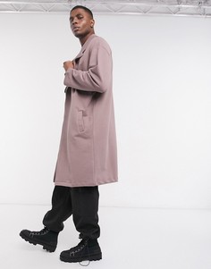Коричневое трикотажное легкое oversize-пальто ASOS DESIGN-Коричневый