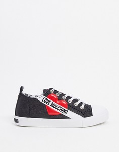 Черные кроссовки с логотипом Love Moschino-Черный