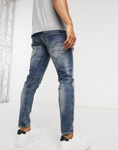 Узкие джинсы с эффектом поношенности G-Star D-Staq 3D-Синий