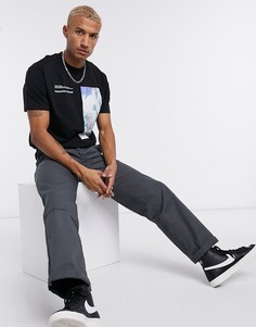 Черная свободная футболка с принтом ASOS DESIGN Katushika Hokusai-Черный