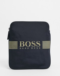 Темно-синяя сумка через плечо с логотипом BOSS-Темно-синий