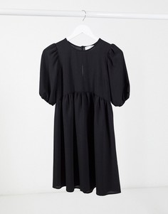Черное свободное платье мини ASOS DESIGN-Черный