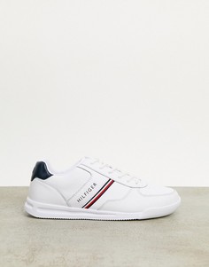 Белые легкие кожаные кроссовки с логотипом сбоку Tommy Hilfiger-Белый