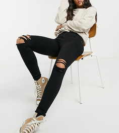 Черные супероблегающие джинсы с рваными коленями Dr Denim Tall-Черный