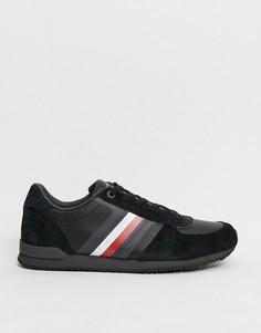 Черные кроссовки с полосами по бокам Tommy Hilfiger-Черный