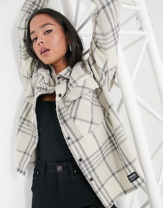 Кремовая рубашка в клетку Dr Denim-Кремовый