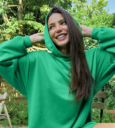 Ярко-зеленое платье-худи мини ASOS DESIGN Tall-Зеленый