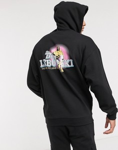 Oversized-худи черного цвета с принтом "The Big Lebowski" ASOS DESIGN-Черный