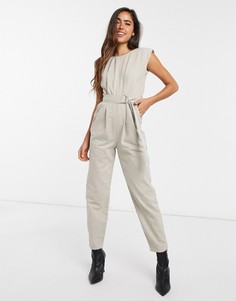 Светло-серый комбинезон с подплечниками ASOS DESIGN