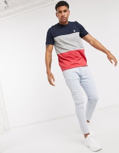 Футболка в стиле колор блок темно-синего цвета Original Penguin-Мульти