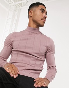 Розовая обтягивающая водолазка ASOS DESIGN-Розовый
