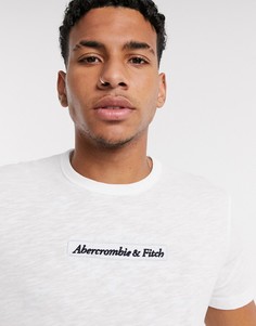 Белая свободная футболка с логотипом Abercrombie & Fitch-Белый