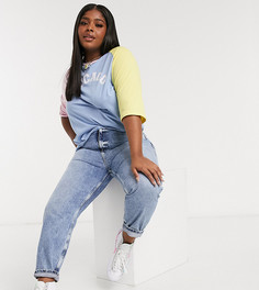 Oversized-футболка в стиле колор блок с рукавами реглан Daisy Street Plus-Синий