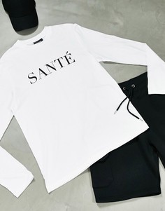 Лонгслив с принтом "Sante" на груди ASOS DESIGN-Белый