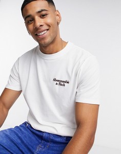 Белая футболка с принтом логотипа на спине Abercrombie & Fitch-Белый