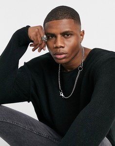 Черный фактурный oversize-джемпер ASOS DESIGN
