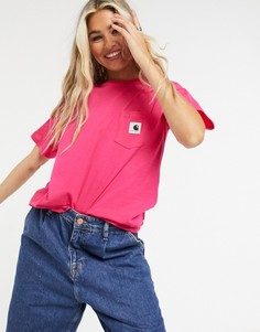 Розовая футболка с короткими рукавами и карманом Carhartt WIP-Розовый