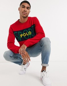 Красный свитшот с принтом Polo Ralph Lauren Sport