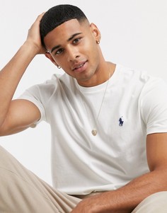 Кремовая футболка с логотипом Polo Ralph Lauren-Кремовый