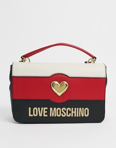 Сумка через плечо со вставками черного, красного и белого цвета Love Moschino-Черный