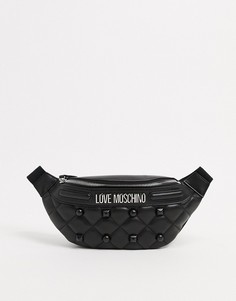 Черная стеганая сумка-кошелек с заклепками Love Moschino-Черный